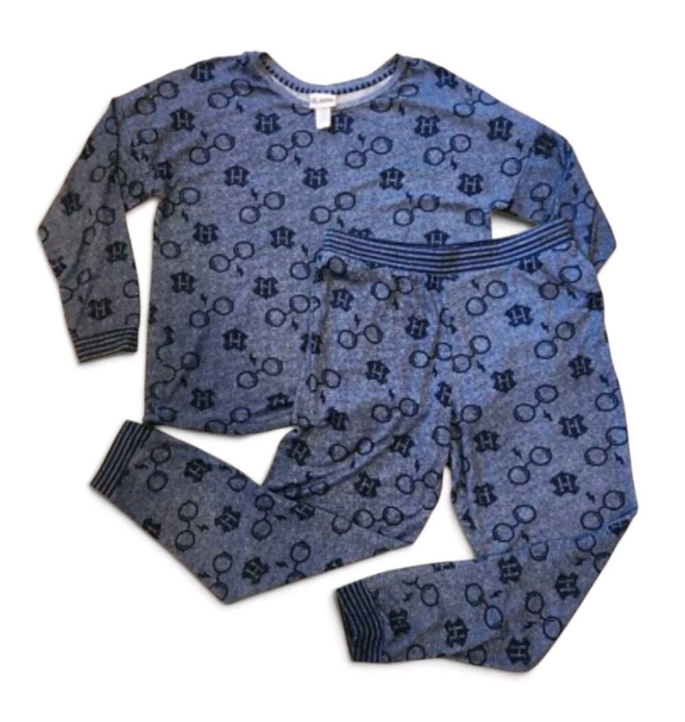 Wizarding World Harry Potter Women's Pajama Set Size XL Blue Shirt Jogger Pants